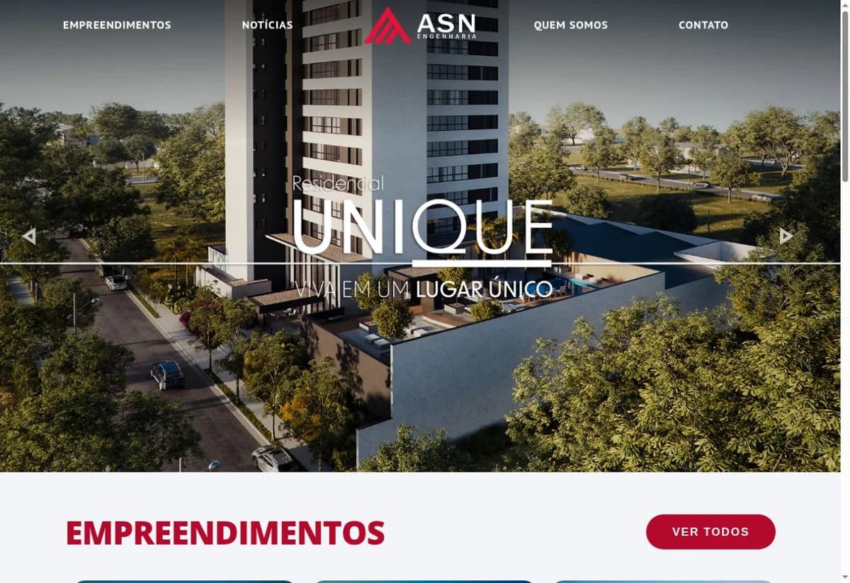 Captura do site ASN Engenharia