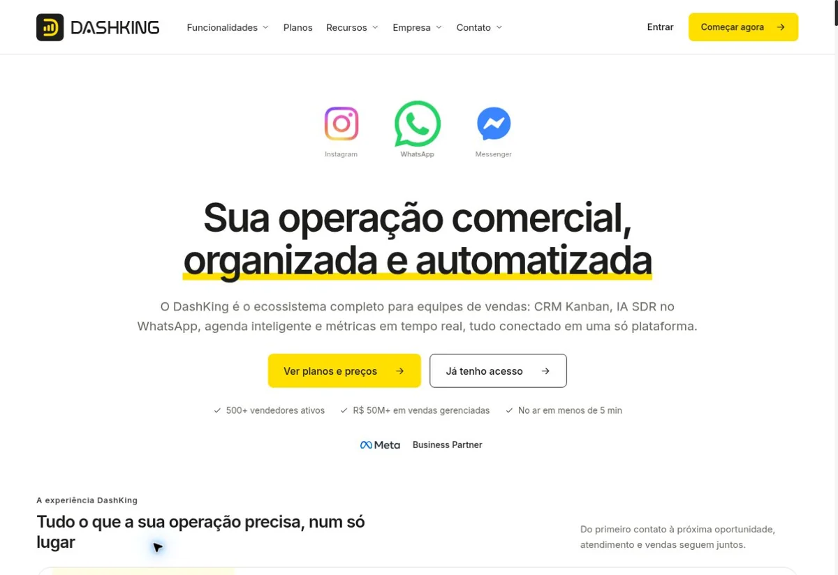 Captura do site DashKing