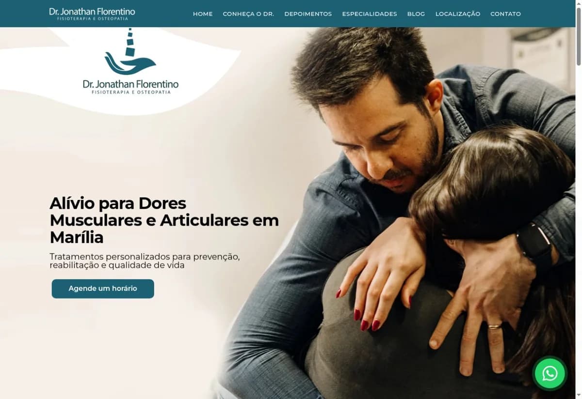 Captura do site Dr. Jonathan Florentino