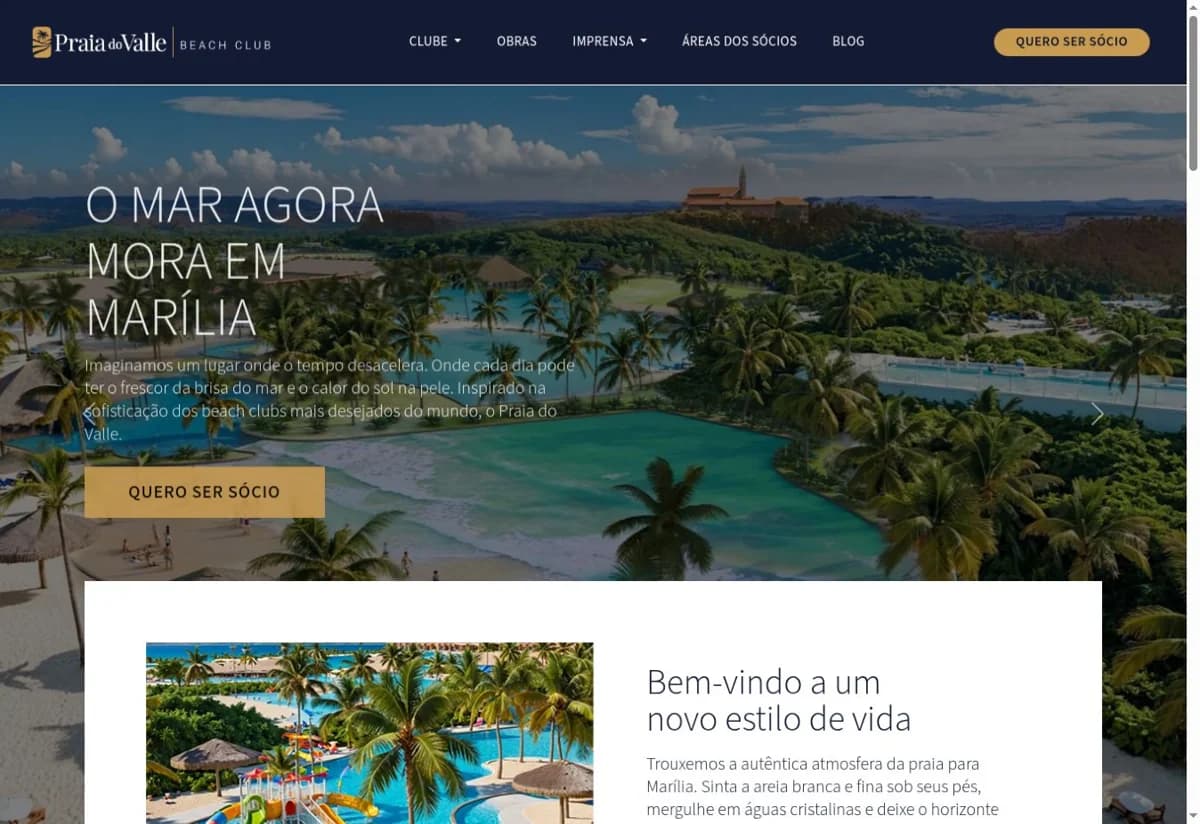 Captura do site Praia do Valle